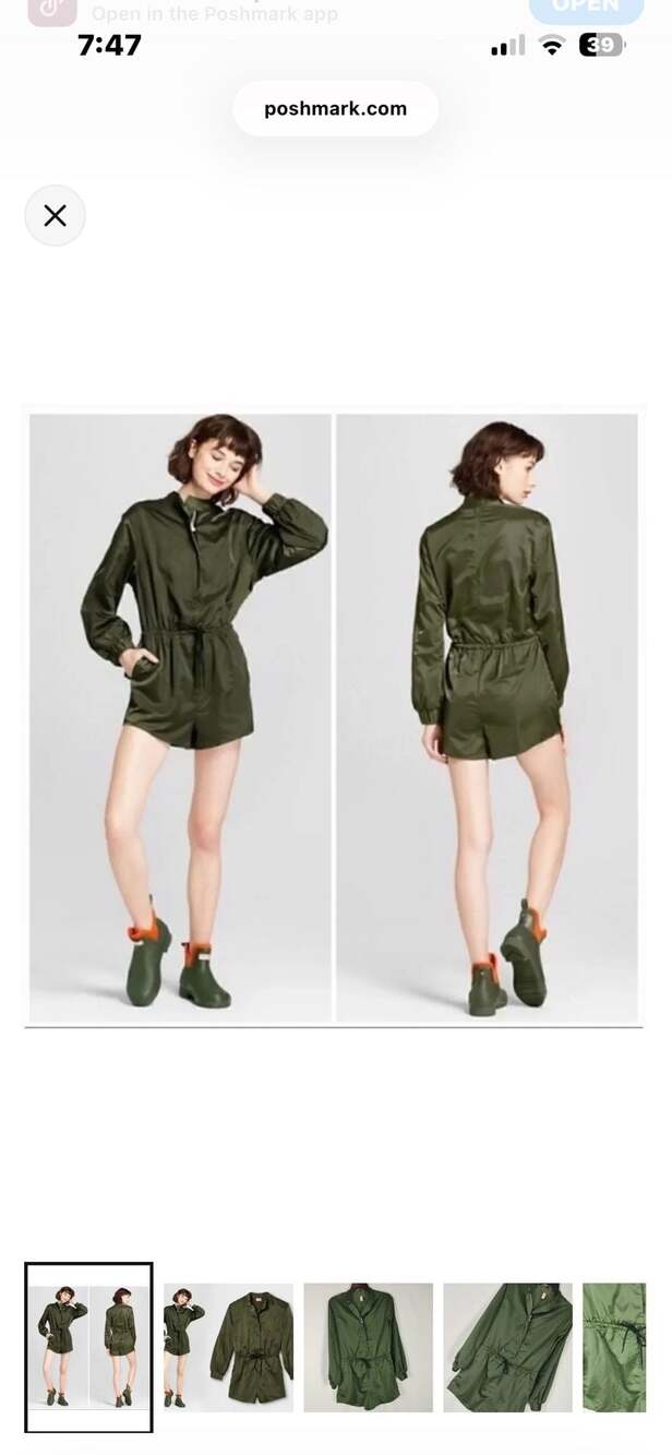Hunter for Target Olive Green Long Sleeve Romper